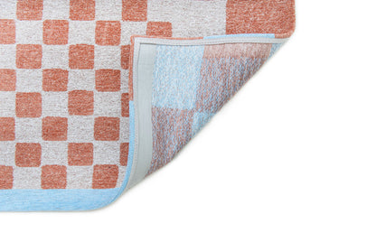 6 x 8 Blue & Red Geometric Non Skid Rug