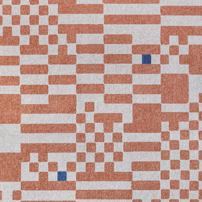6 x 8 Blue & Red Geometric Non Skid Rug