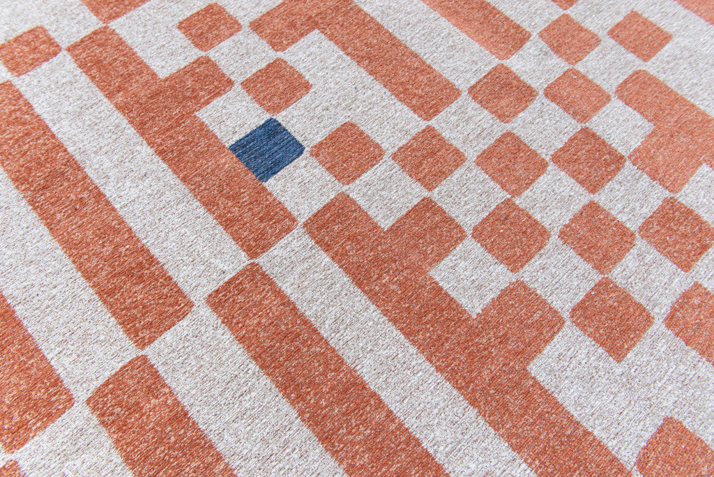 7 x 9 Blue & Red Geometric Non Skid Rug