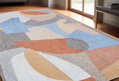 5 x 7 Blue & Gray Non Skid Rug