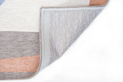 7 x 9 Blue & Gray Non Skid Rug