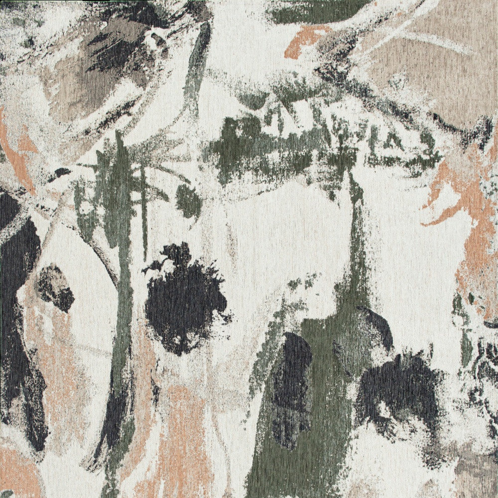 5 x 7 Gray & Orange Non Skid Rug