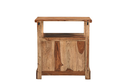 Brown 2 Drawer Solid Wood Nightstand