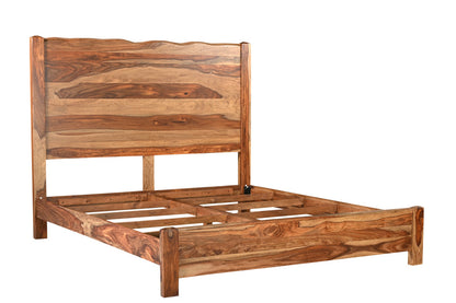Brown Live Edge Solid Wood Bed Frame