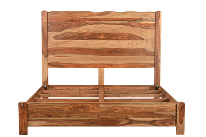 Brown Live Edge Solid Wood Bed Frame