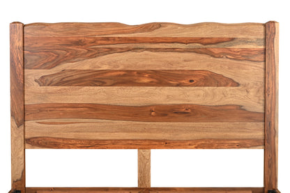 Brown Live Edge Solid Wood Bed Frame