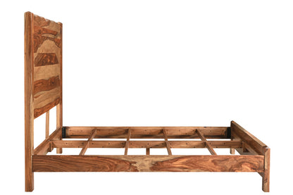 Brown Live Edge Solid Wood Bed Frame