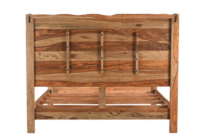 Brown Live Edge Solid Wood Bed Frame