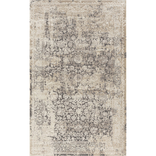 8 x 10 Gray & Ivory Floral Rug