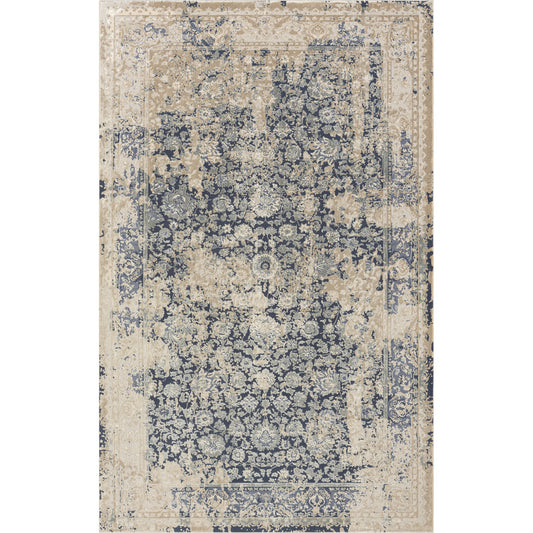 8 x 10 Blue & Ivory Floral Rug