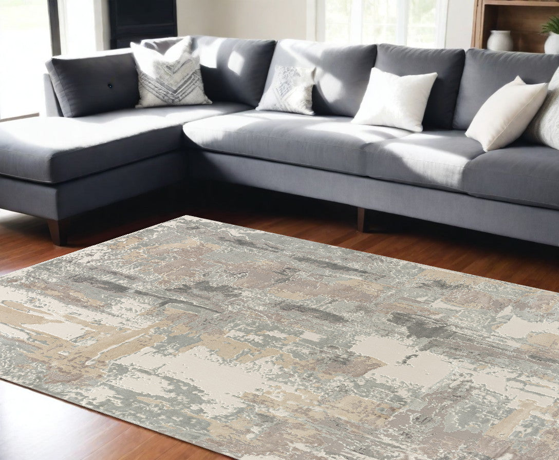 8 x 10 Gray & Beige Rug
