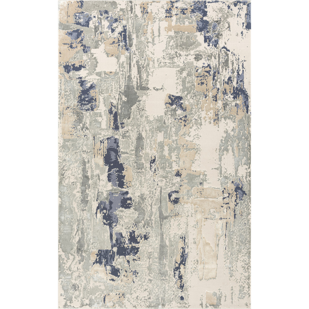 8 x 10 Blue & Beige Rug