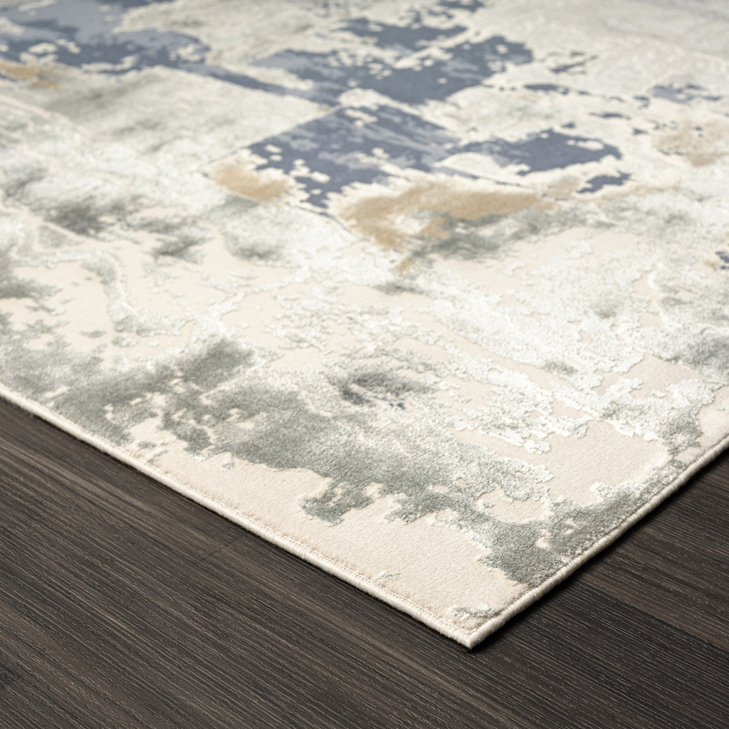 8 x 10 Blue & Beige Rug