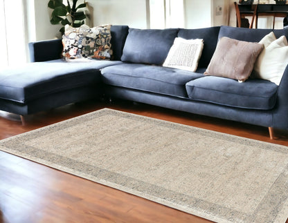 8 x 10 Beige & Ivory Floral Rug