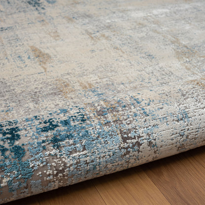 9 x 12 Blue & Ivory Rug