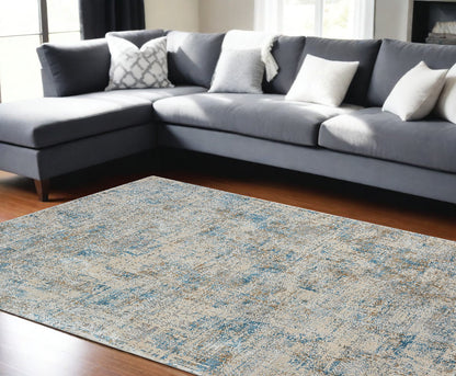 8 x 10 Blue & Ivory Rug