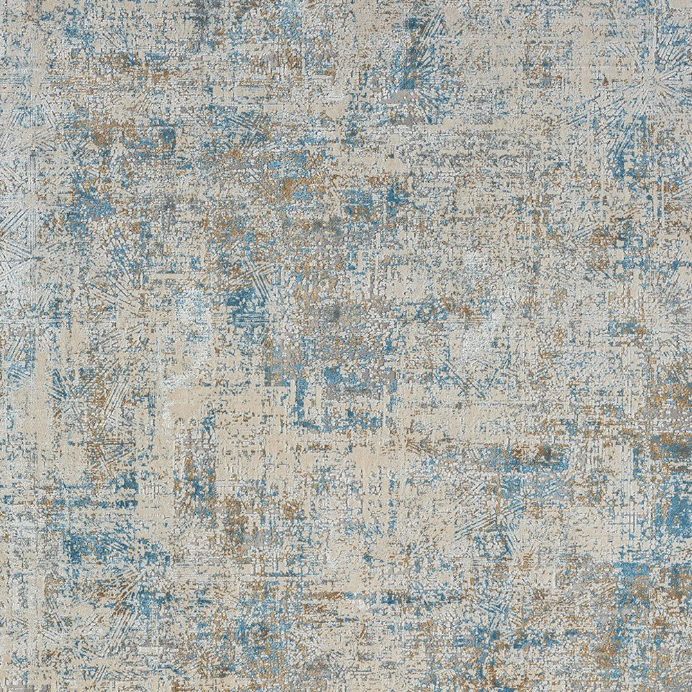 9 x 12 Blue & Ivory Rug