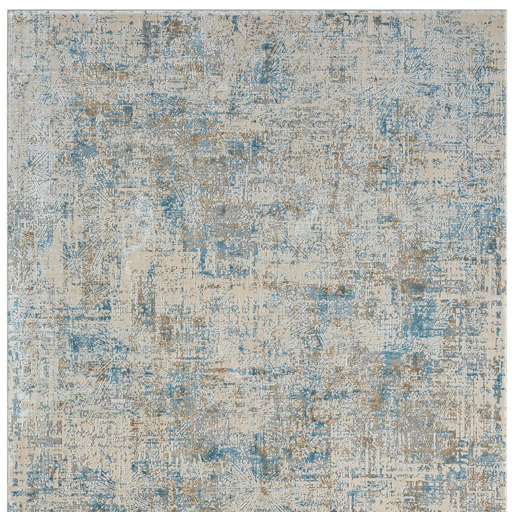 9 x 12 Blue & Ivory Rug