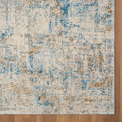 9 x 12 Blue & Ivory Rug