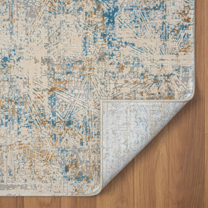 9 x 12 Blue & Ivory Rug