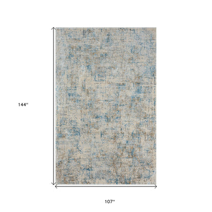 9 x 12 Blue & Ivory Rug