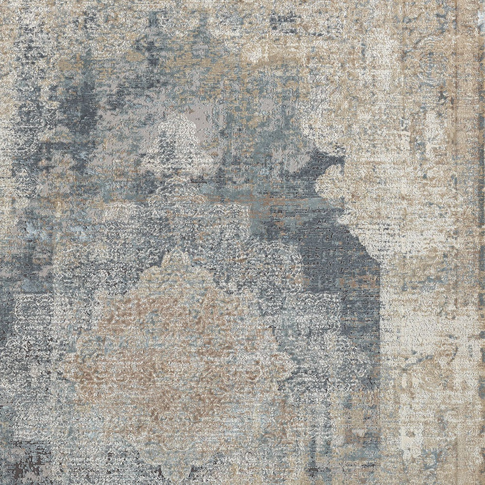 8 x 10 Beige & Gray Medallion Rug