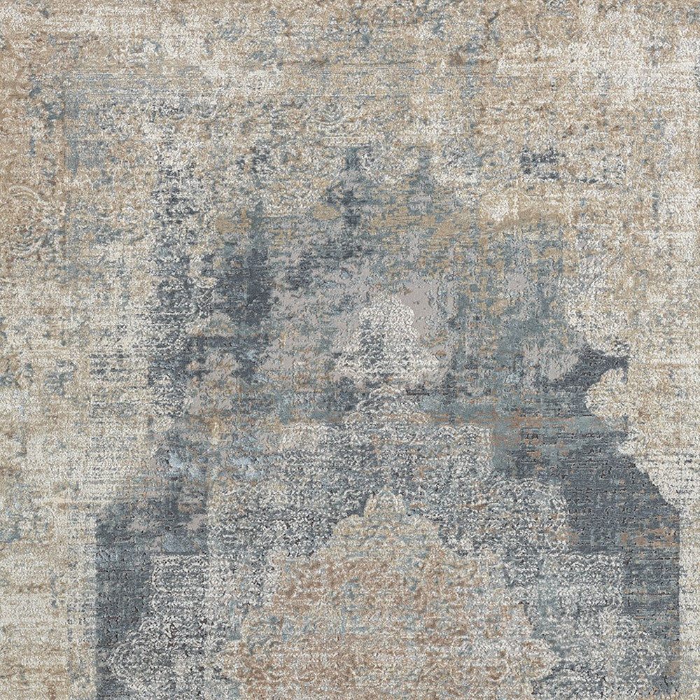 9 x 12 Beige & Gray Medallion Rug
