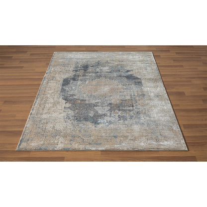 9 x 12 Beige & Gray Medallion Rug