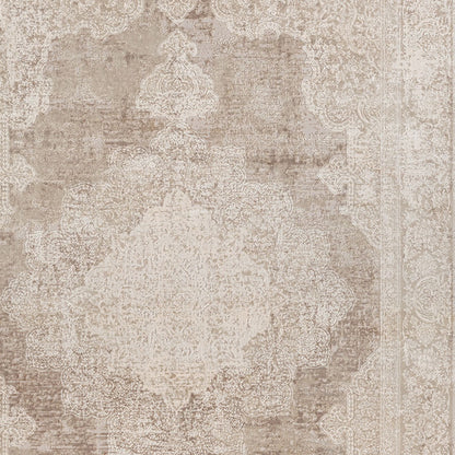 9 x 12 Beige & Ivory Medallion Rug