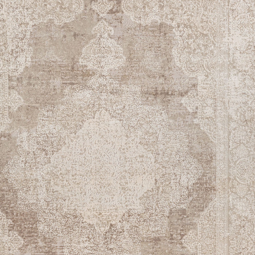 12 x 15 Beige & Ivory Medallion Rug
