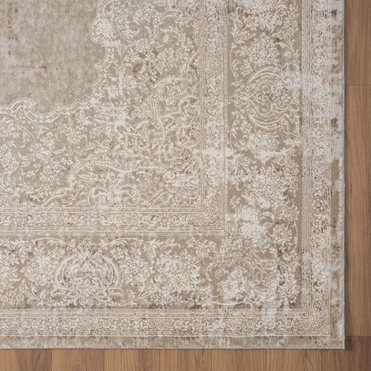 12 x 15 Beige & Ivory Medallion Rug