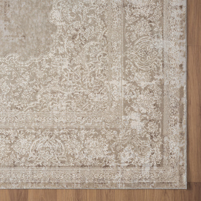 12 x 15 Beige & Ivory Medallion Rug