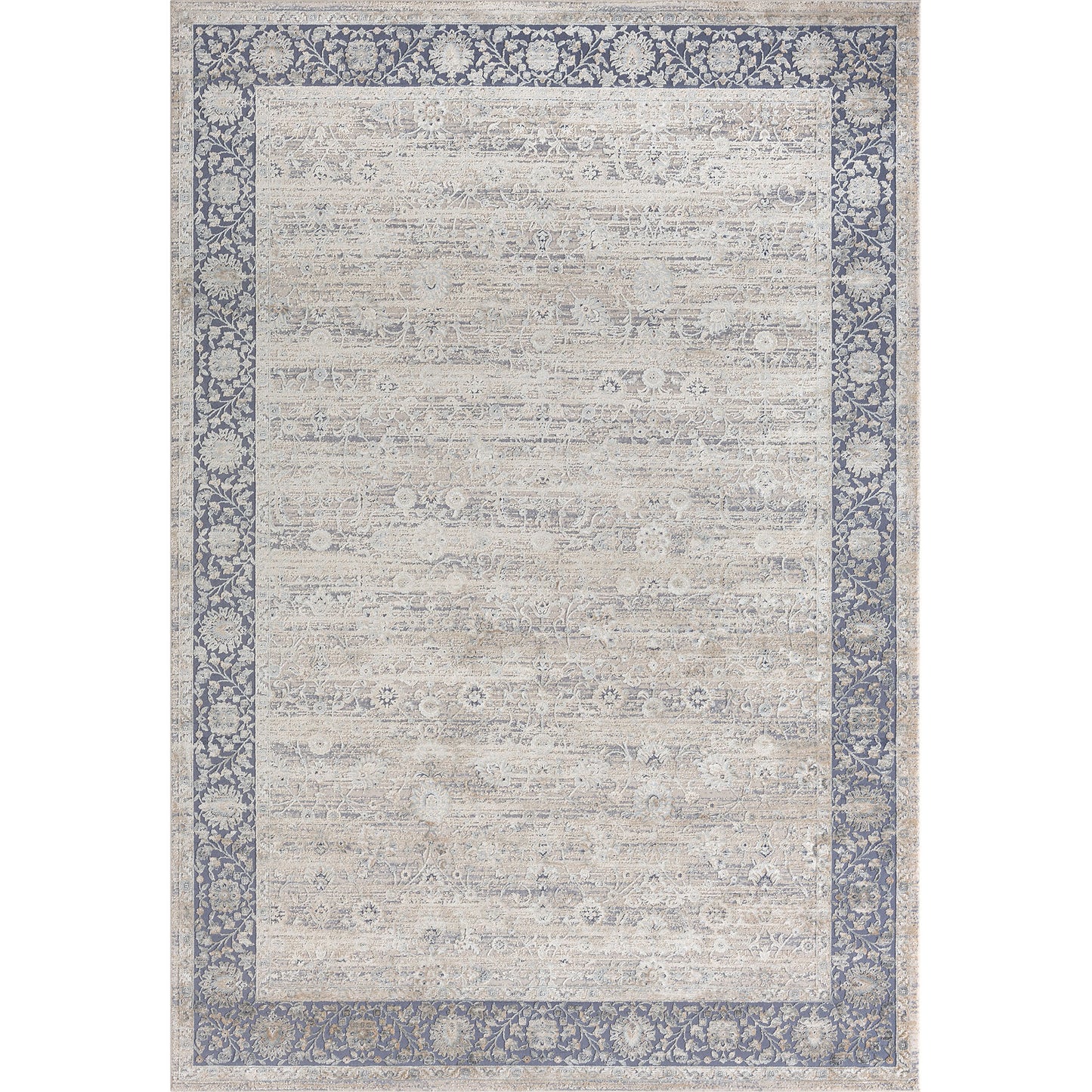 9 x 12 Blue & Beige Floral Rug