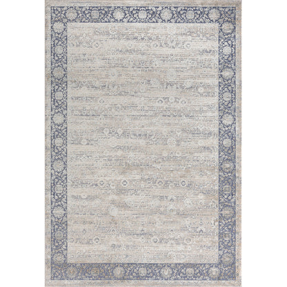 9 x 12 Blue & Beige Floral Rug