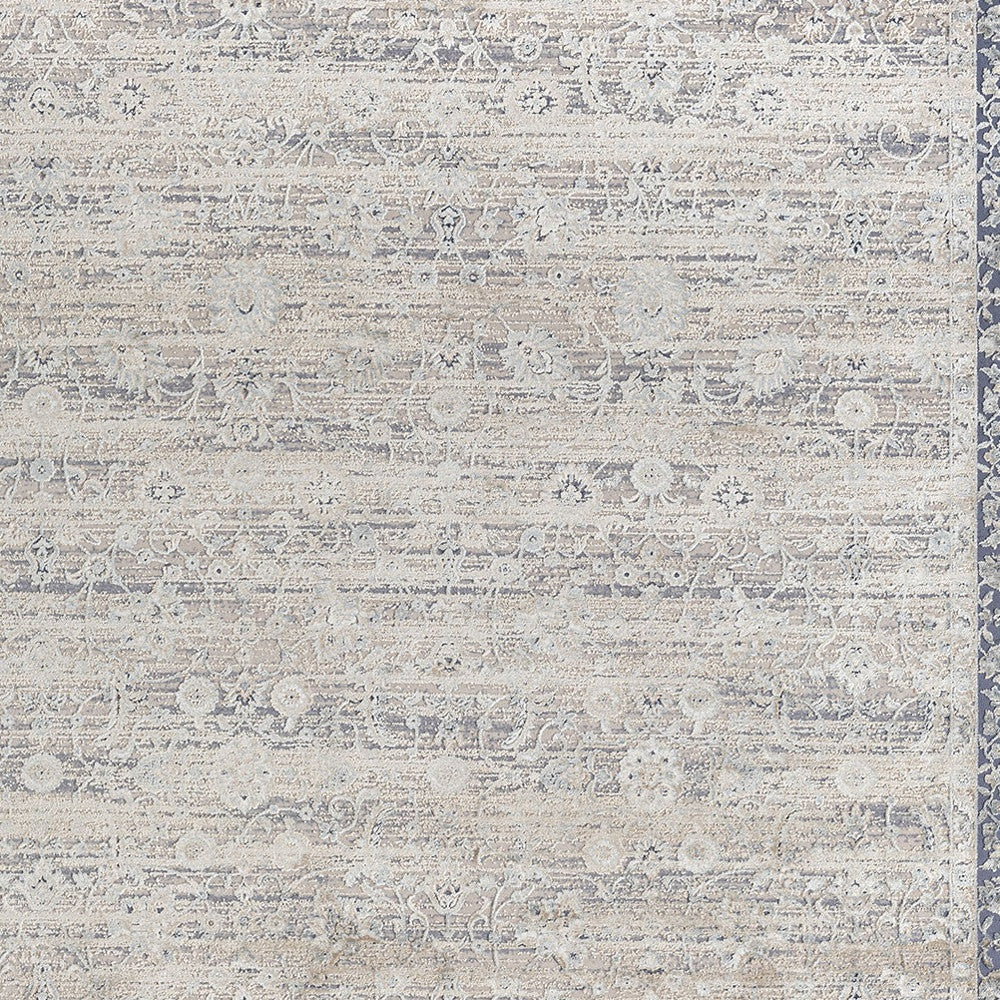9 x 12 Blue & Beige Floral Rug