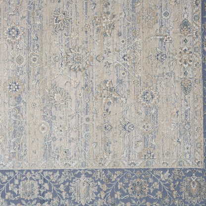 9 x 12 Blue & Beige Floral Rug
