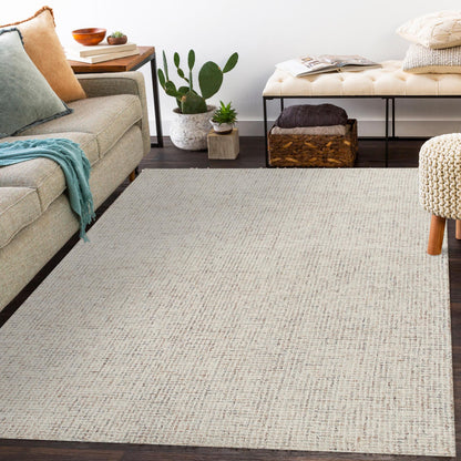 8 x 10 Beige & Brown Wool Hand Tufted Rug