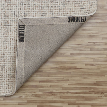 8 x 10 Beige & Brown Wool Hand Tufted Rug