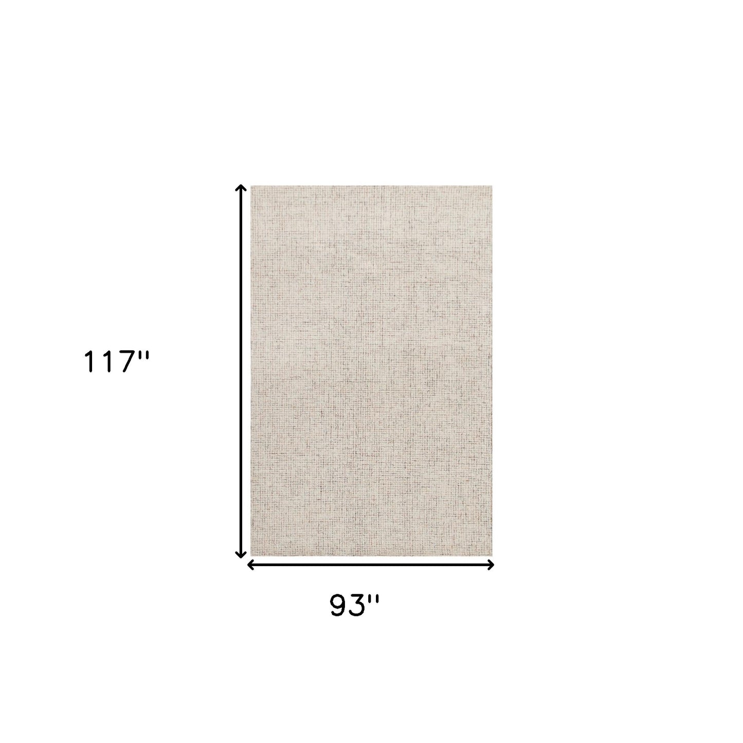 8 x 10 Beige & Brown Wool Hand Tufted Rug