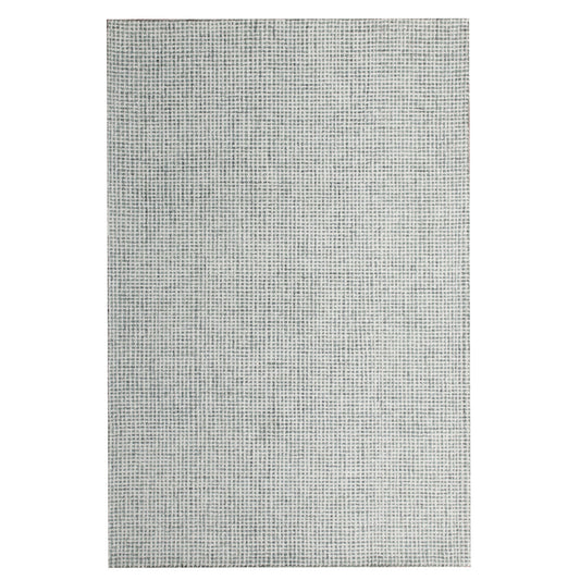 8 x 10 Green & Ivory Wool Checkered Hand Tufted Rug