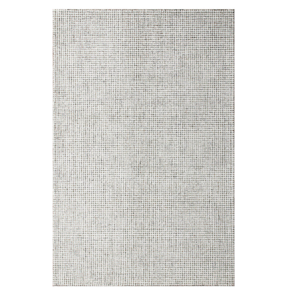 8 x 10 Gray & Ivory Wool Checkered Hand Tufted Rug