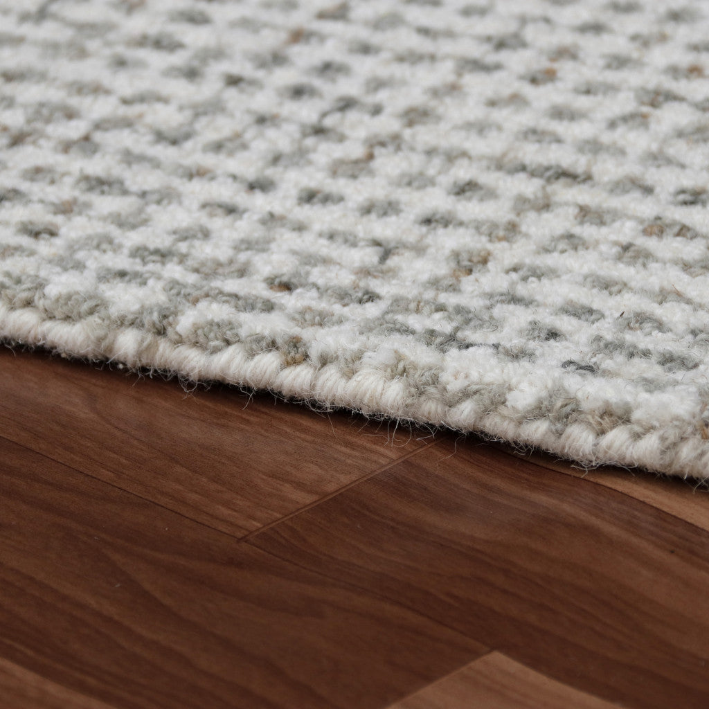 8 x 10 Gray & Ivory Wool Checkered Hand Tufted Rug