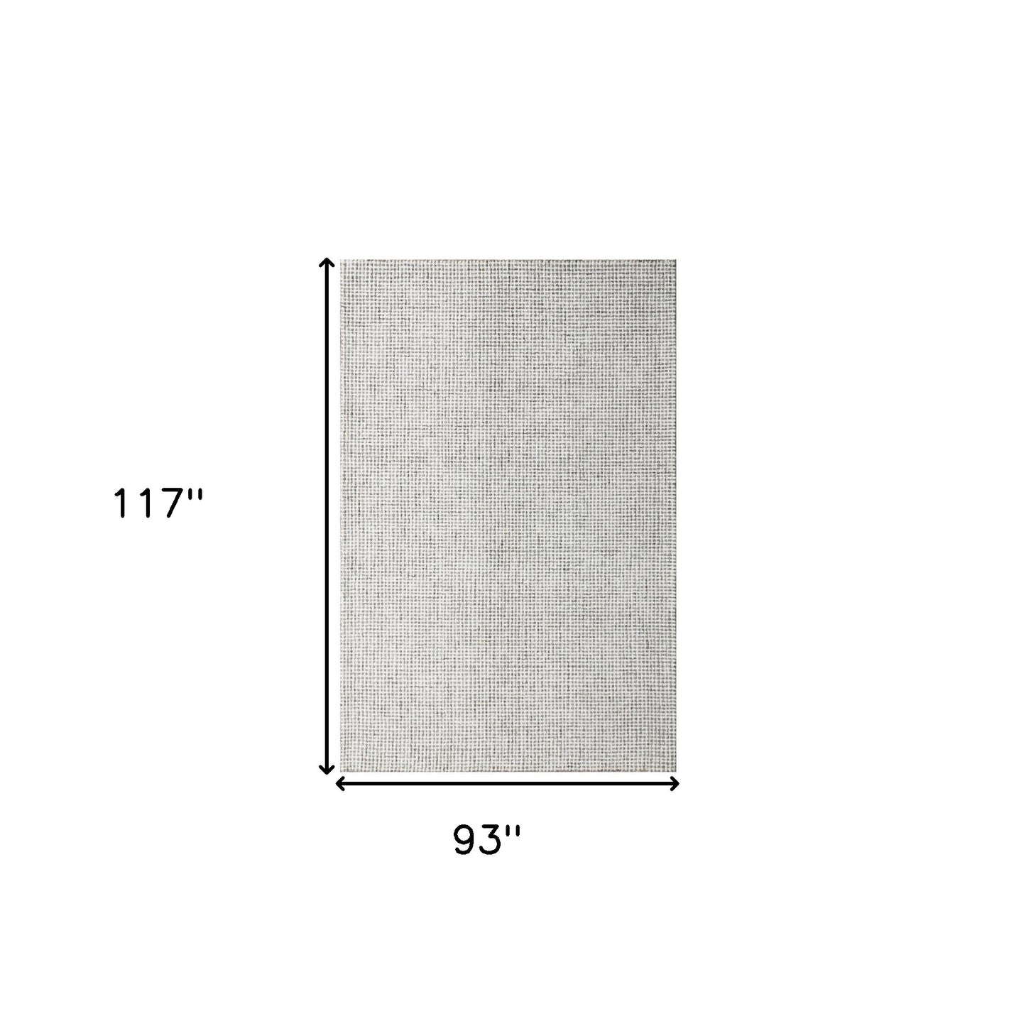 8 x 10 Gray & Ivory Wool Checkered Hand Tufted Rug