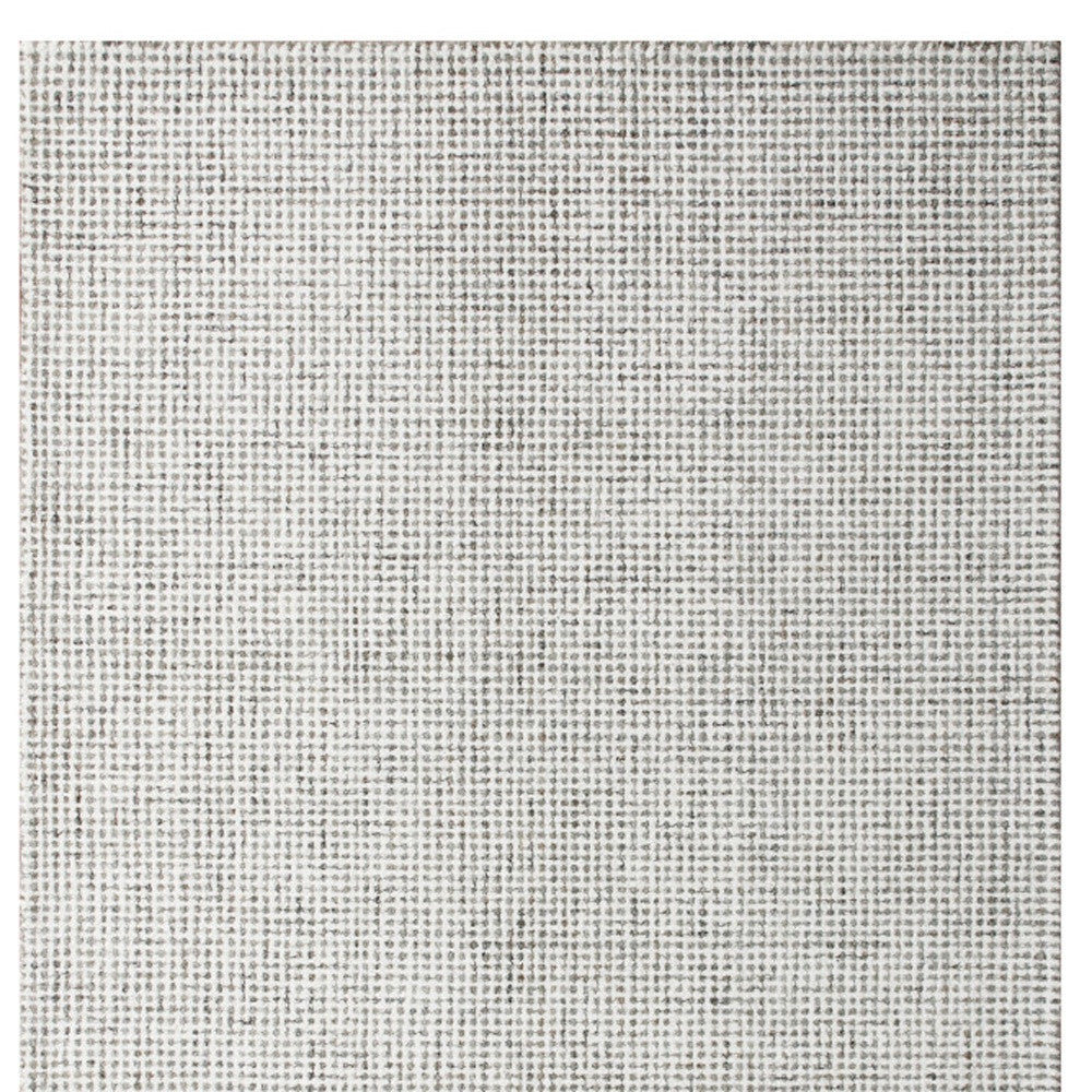 8 x 10 Gray & Ivory Wool Checkered Hand Tufted Rug