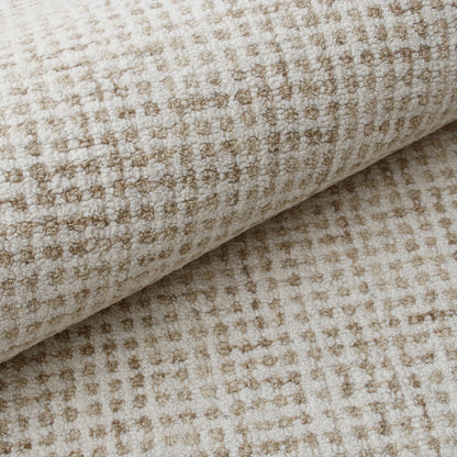8 x 10 Beige & Ivory Wool Checkered Hand Tufted Rug