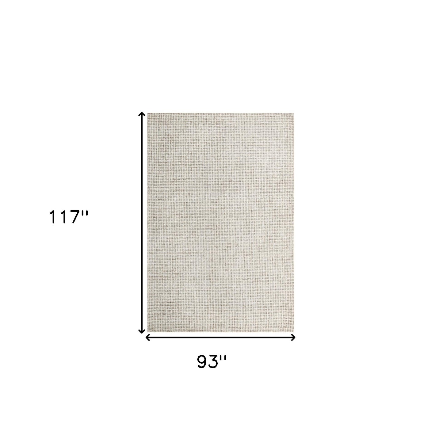 8 x 10 Beige & Ivory Wool Checkered Hand Tufted Rug