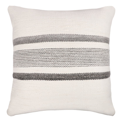 Black Gray & White Striped Pillow