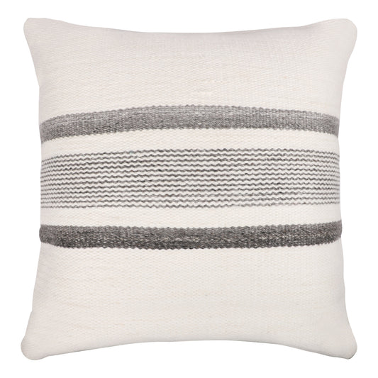 Black Gray & White Striped Pillow
