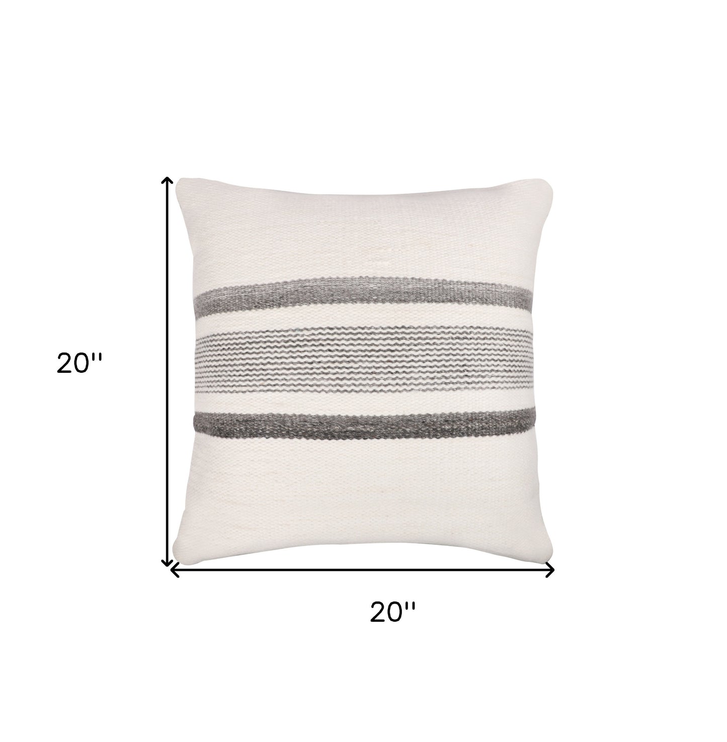 Black Gray & White Striped Pillow