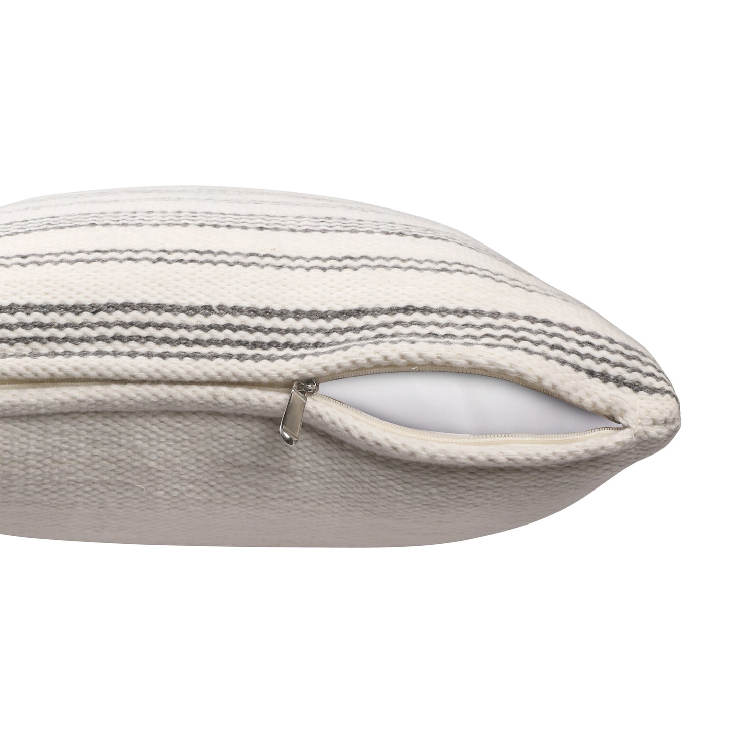 Black Gray & White Striped Pillow